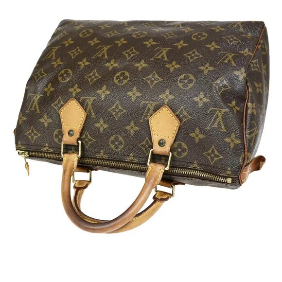 LOUIS VUITTON Speedy 30 Travel Hand Bag Monogram Leather Brown - Picture 12 of 16